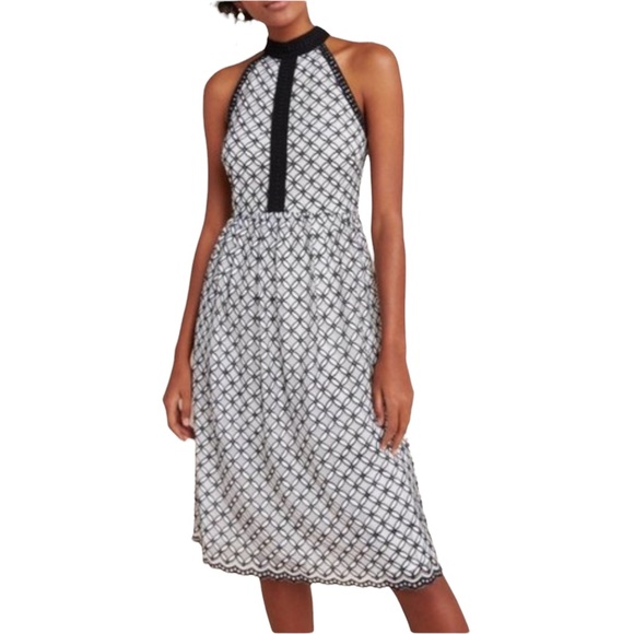 Anthropologie Eri + Ali Ninetta Lace Mini Dress Black & White Size 2 NWOT